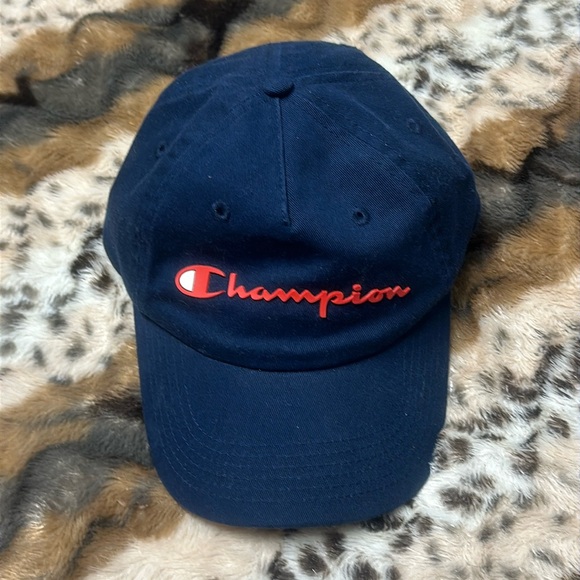 Men’s Champion Navy Blue/Red Dad Hat - Picture 1 of 6